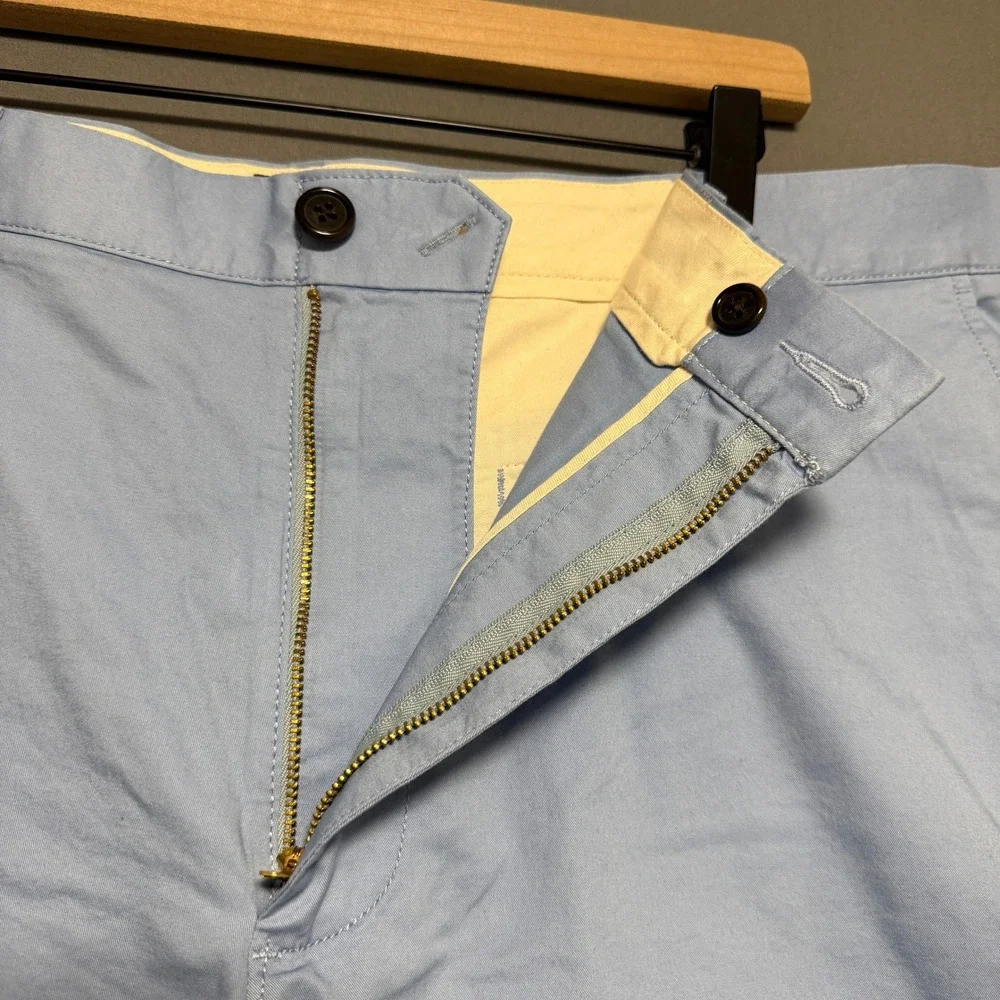 J. Crew Chino Shorts Mens 38 Light Blue Cotton Preppy Classic Nautical Summer